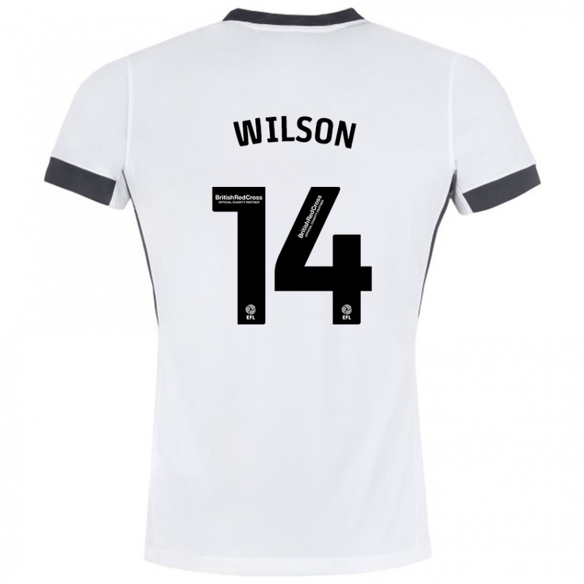 Homme Maillot Siobhan Wilson #14 Blanc Noir Tenues Extérieur 2024/25 T-Shirt Suisse