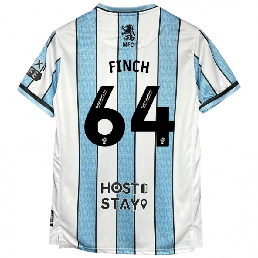 Herren Sonny Finch #64 Weiß Blau Auswärtstrikot Trikot 2024/25 T-Shirt Schweiz