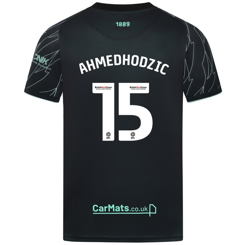 Herren Anel Ahmedhodzic #15 Schwarz Grün Auswärtstrikot Trikot 2024/25 T-Shirt Schweiz