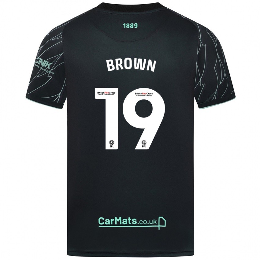 Herren Alanta Brown #19 Schwarz Grün Auswärtstrikot Trikot 2024/25 T-Shirt Schweiz