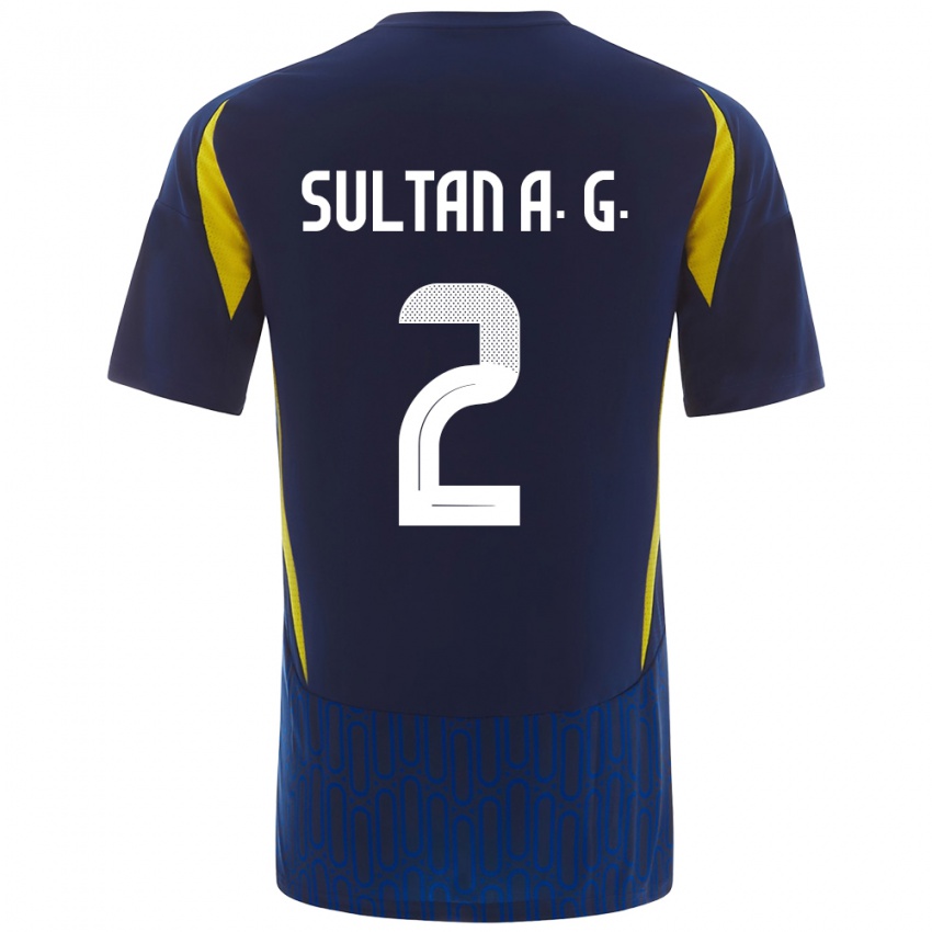 Homme Maillot Sultan Al-Ghannam #2 Bleu Jaune Tenues Extérieur 2024/25 T-Shirt Suisse