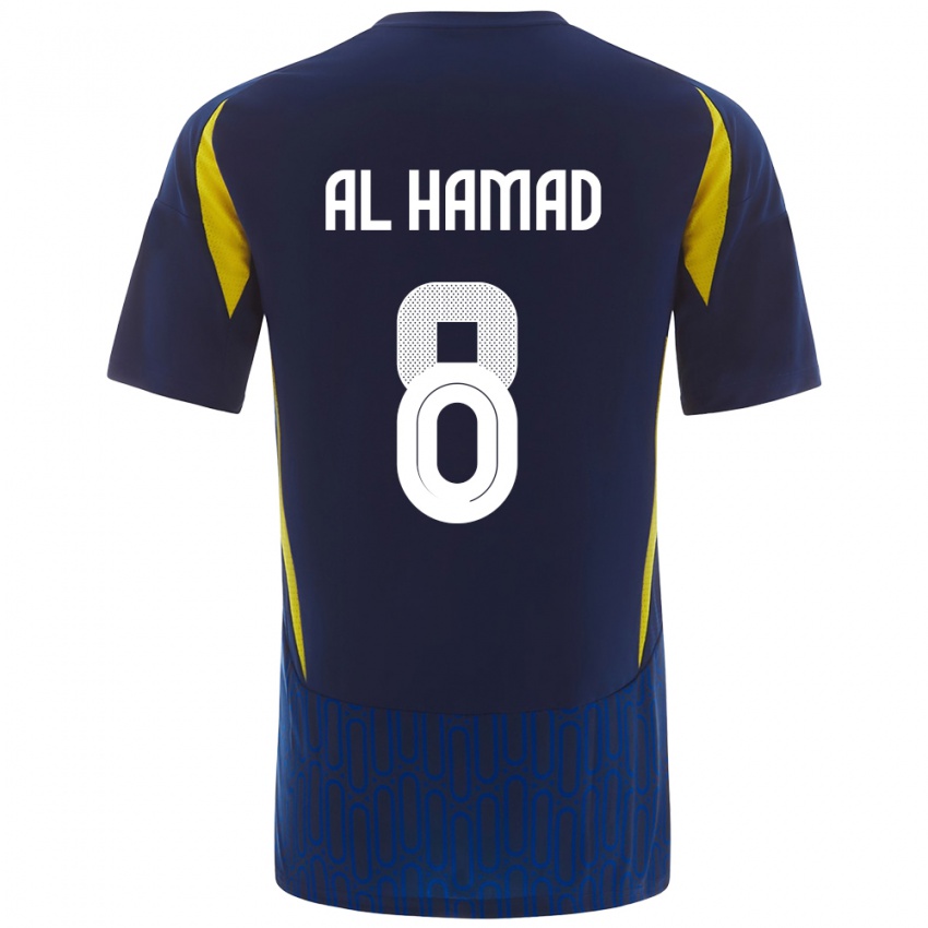 Homme Maillot Sara Al-Hamad #8 Bleu Jaune Tenues Extérieur 2024/25 T-Shirt Suisse