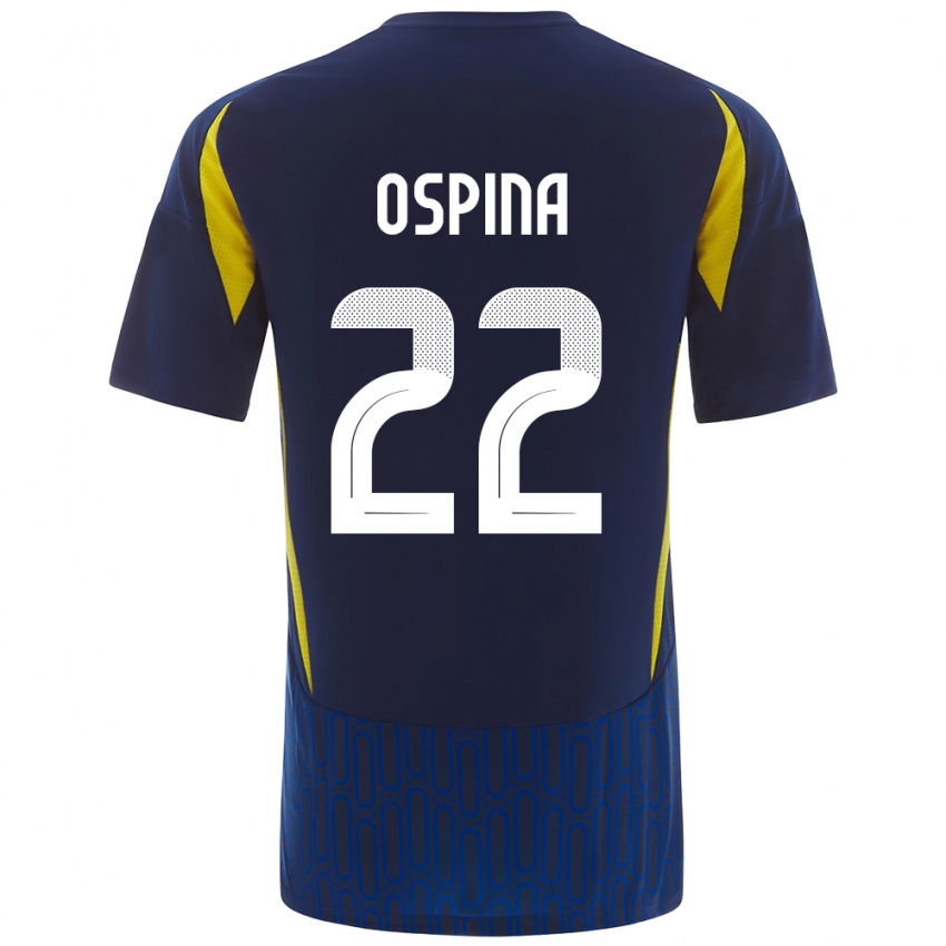 Herren David Ospina #22 Blau Gelb Auswärtstrikot Trikot 2024/25 T-Shirt Schweiz