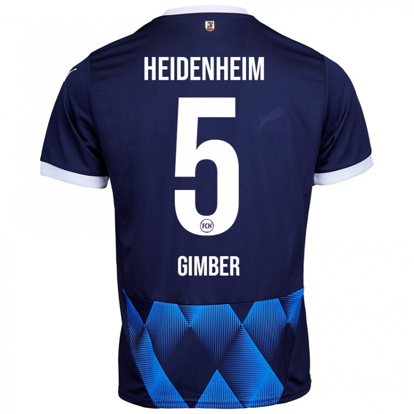 Herren Benedikt Gimber #5 Dunkel Marineblau Auswärtstrikot Trikot 2024/25 T-Shirt Schweiz