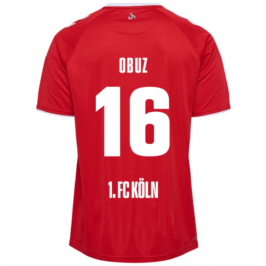 Herren Marvin Obuz #16 Rot Weiß Auswärtstrikot Trikot 2024/25 T-Shirt Schweiz