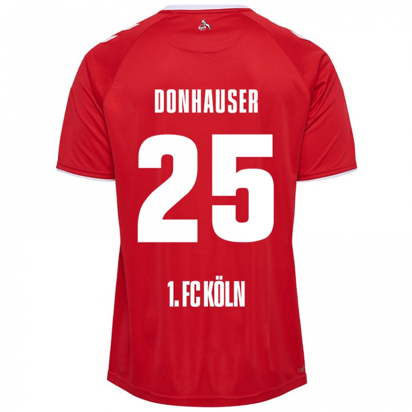 Homme Maillot Laura Donhauser #25 Rouge Blanc Tenues Extérieur 2024/25 T-Shirt Suisse