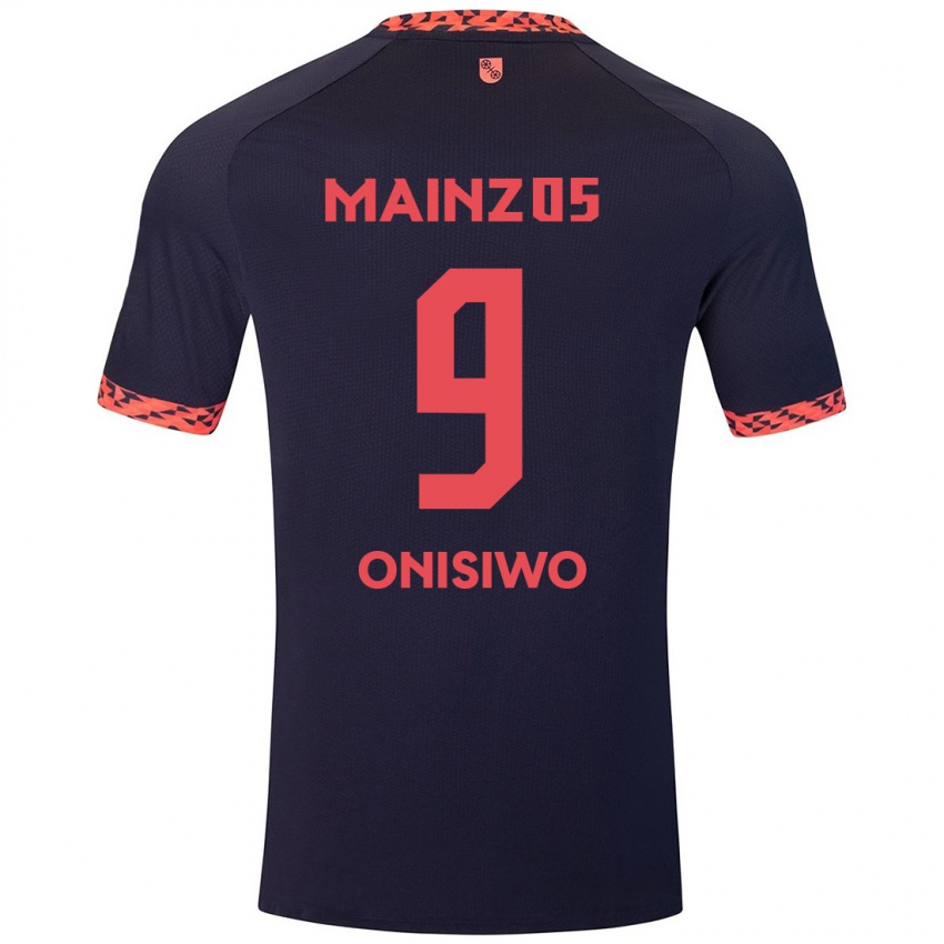 Herren Karim Onisiwo #9 Blau Korallenrot Auswärtstrikot Trikot 2024/25 T-Shirt Schweiz