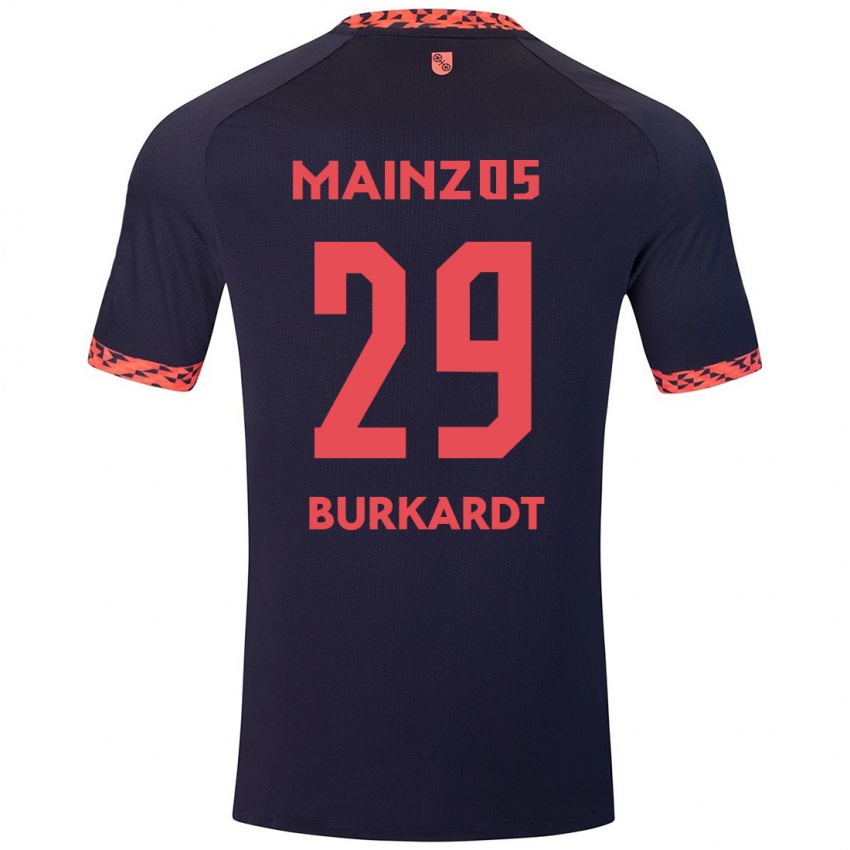 Herren Jonathan Burkardt #29 Blau Korallenrot Auswärtstrikot Trikot 2024/25 T-Shirt Schweiz