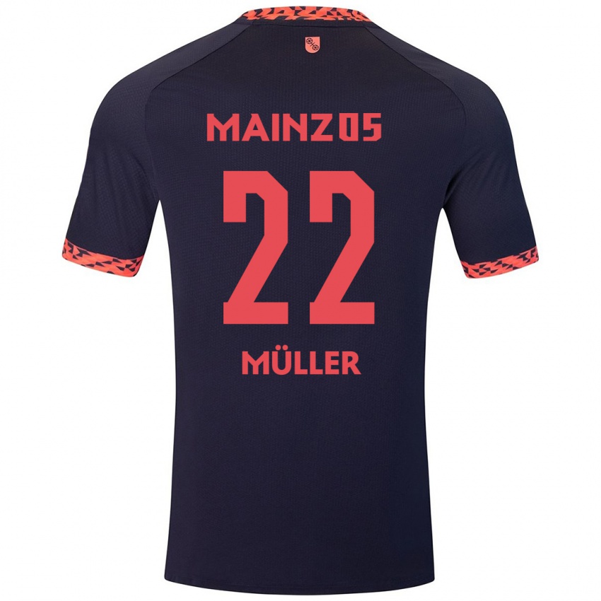 Homme Maillot Tim Müller #22 Bleu Corail Rouge Tenues Extérieur 2024/25 T-Shirt Suisse