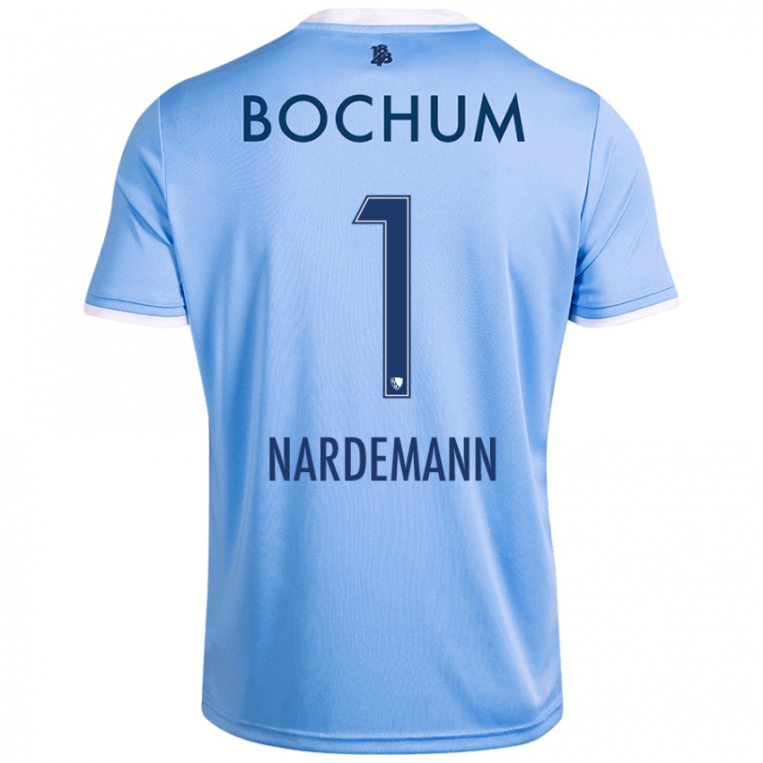 Homme Maillot Kari Närdemann #1 Bleu Ciel Tenues Extérieur 2024/25 T-Shirt Suisse