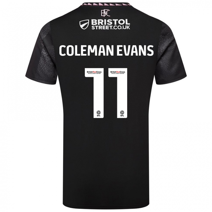 Homme Maillot Amaya Coleman-Evans #11 Noir Tenues Extérieur 2024/25 T-Shirt Suisse