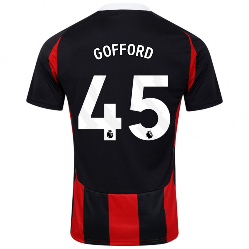 Herren Oliver Gofford #45 Schwarz Rot Auswärtstrikot Trikot 2024/25 T-Shirt Schweiz