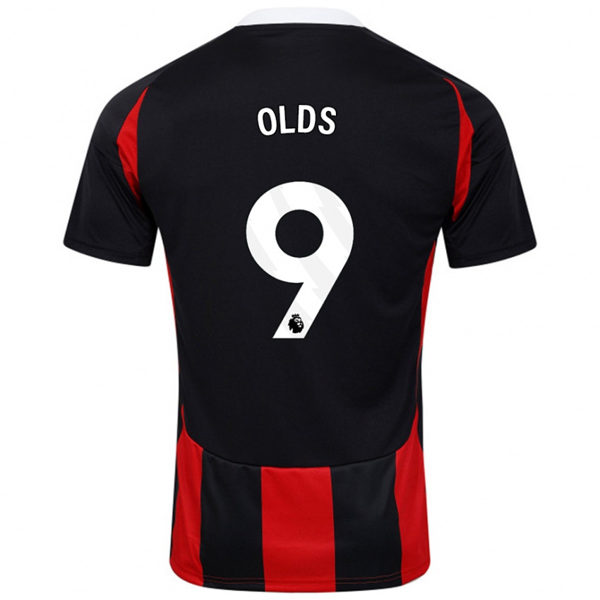 Herren Ellie Olds #9 Schwarz Rot Auswärtstrikot Trikot 2024/25 T-Shirt Schweiz