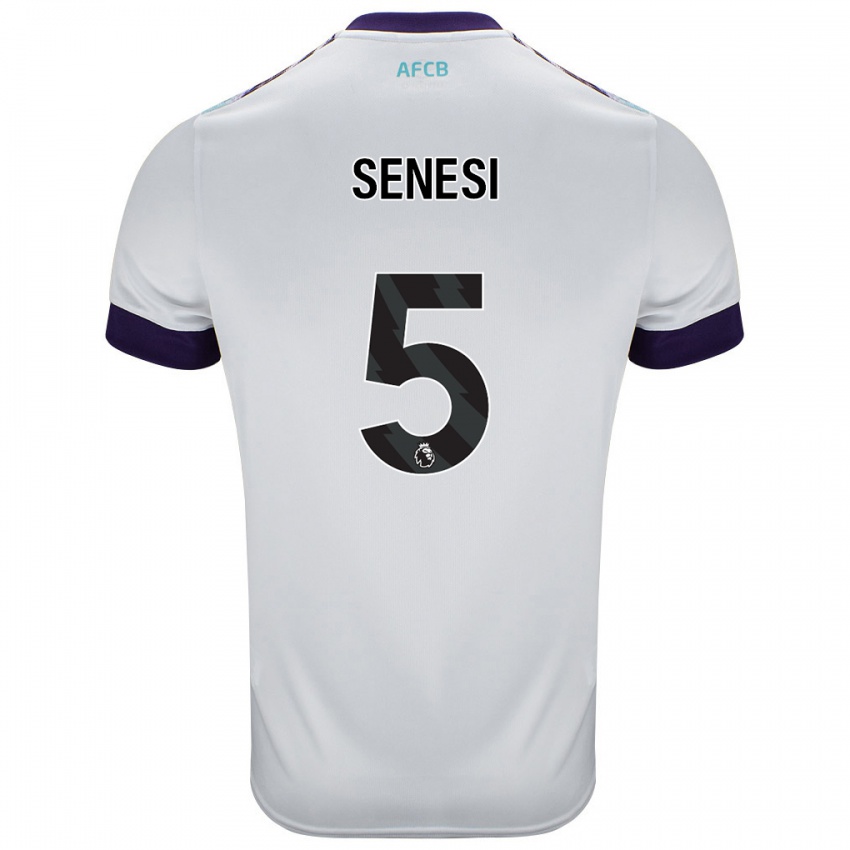 Herren Marcos Senesi #5 Weiß Grün Lila Auswärtstrikot Trikot 2024/25 T-Shirt Schweiz