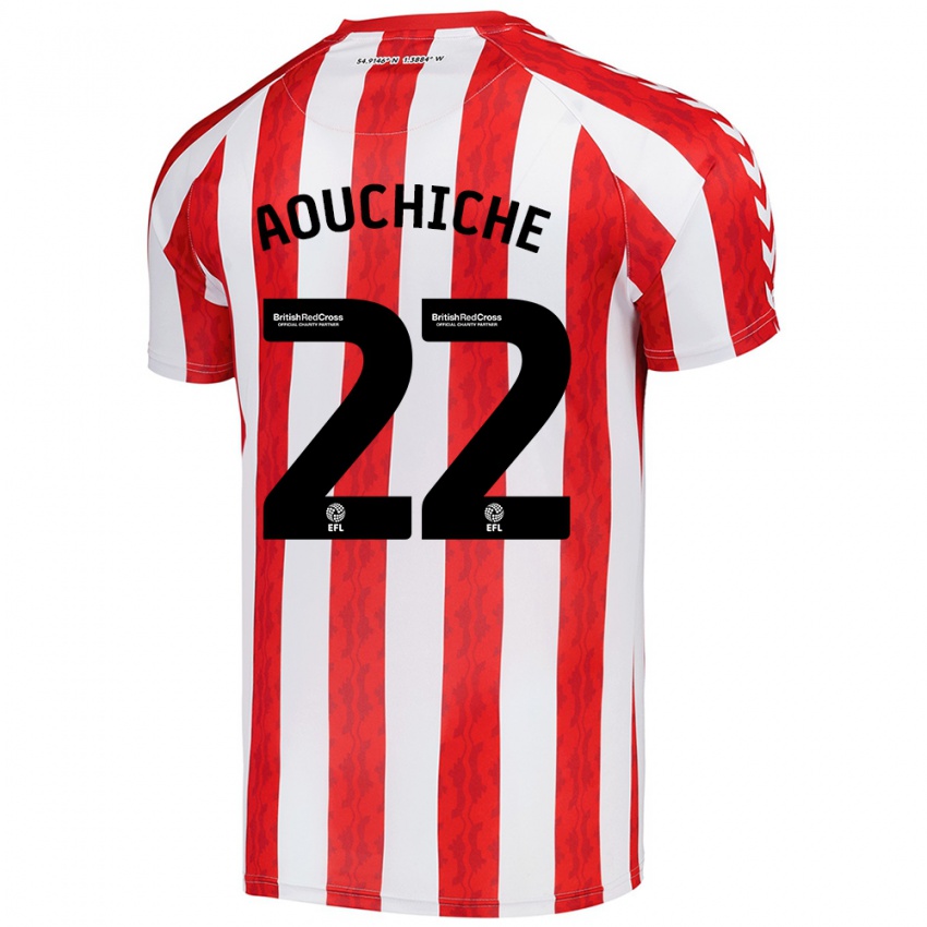 Damen Adil Aouchiche #22 Rot Weiß Heimtrikot Trikot 2024/25 T-Shirt Schweiz