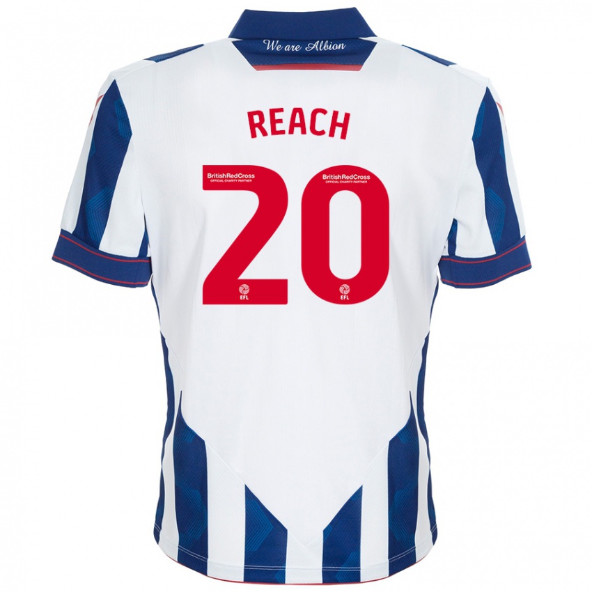 Femme Maillot Adam Reach #20 Blanc Bleu Foncé Tenues Domicile 2024/25 T-Shirt Suisse