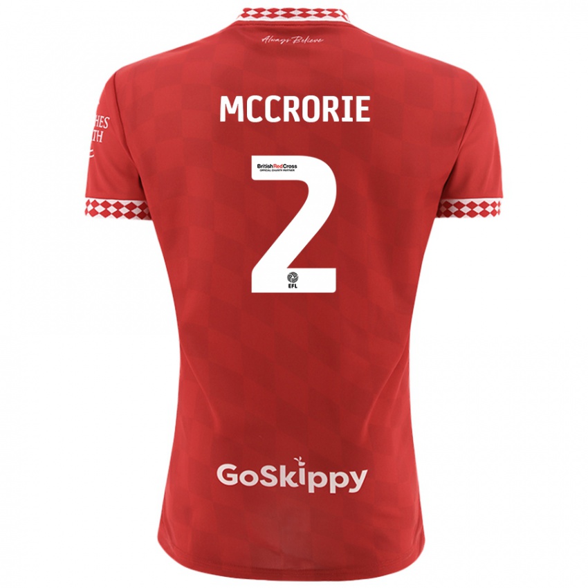 Femme Maillot Ross Mccrorie #2 Rouge Tenues Domicile 2024/25 T-Shirt Suisse