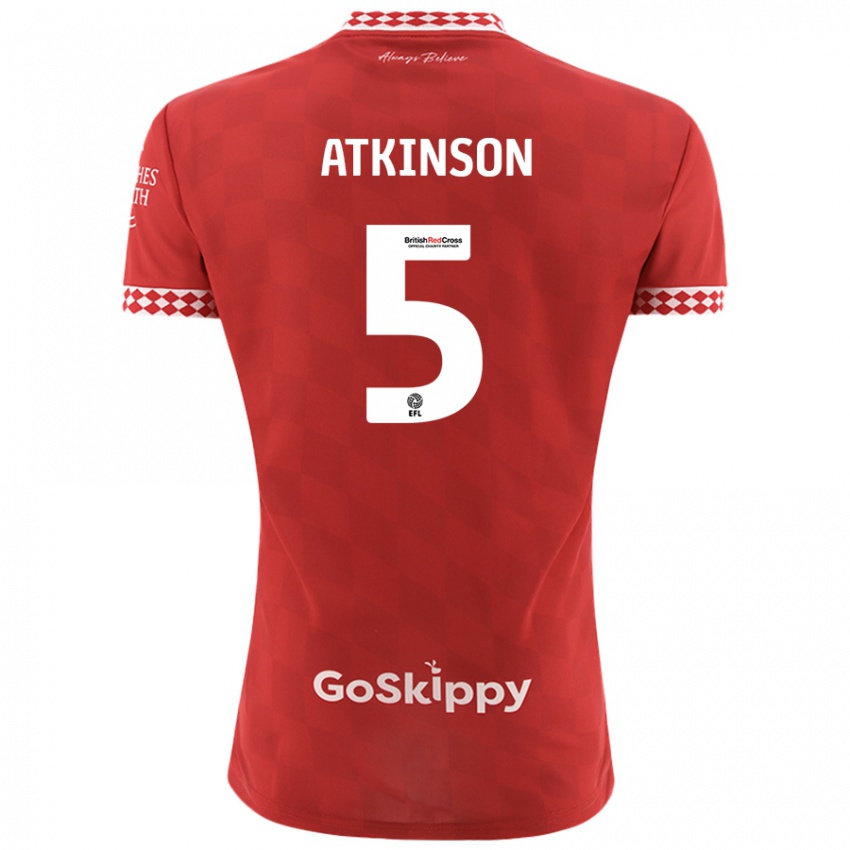 Femme Maillot Rob Atkinson #5 Rouge Tenues Domicile 2024/25 T-Shirt Suisse