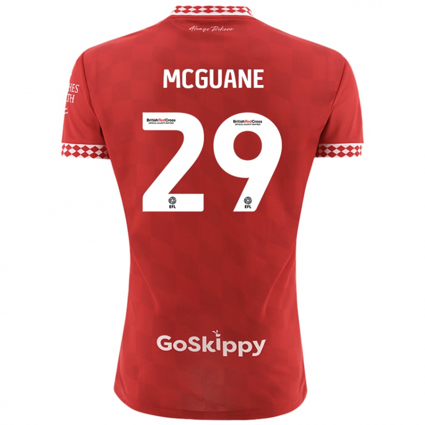 Femme Maillot Marcus Mcguane #29 Rouge Tenues Domicile 2024/25 T-Shirt Suisse