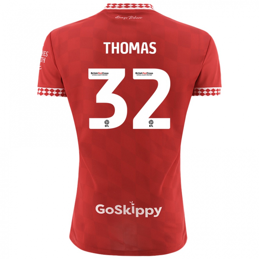 Femme Maillot Lewis Thomas #32 Rouge Tenues Domicile 2024/25 T-Shirt Suisse