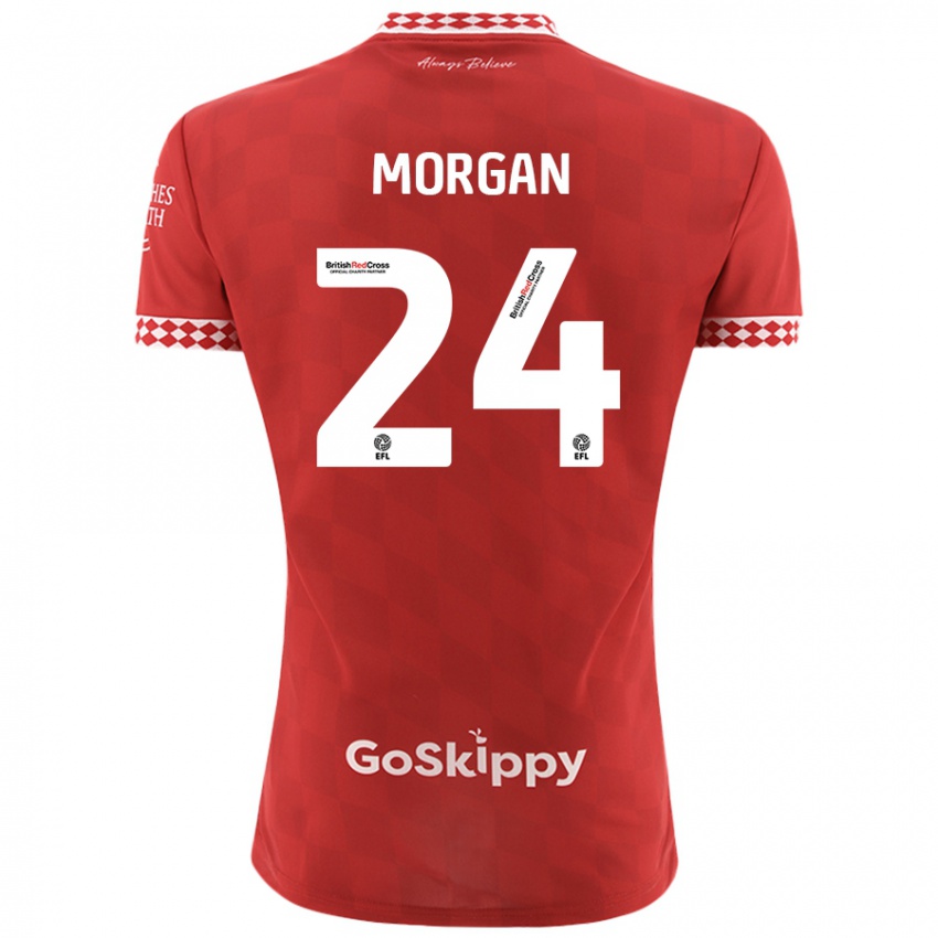 Femme Maillot Ffion Morgan #24 Rouge Tenues Domicile 2024/25 T-Shirt Suisse