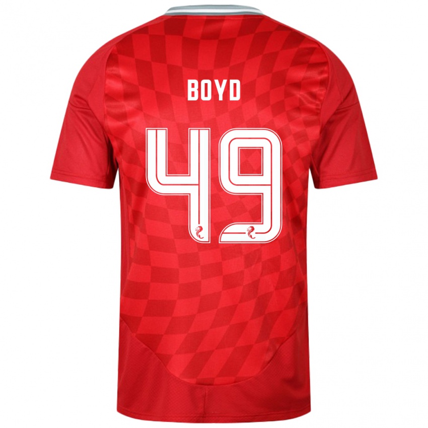 Femme Maillot Fletcher Boyd #49 Rouge Tenues Domicile 2024/25 T-Shirt Suisse