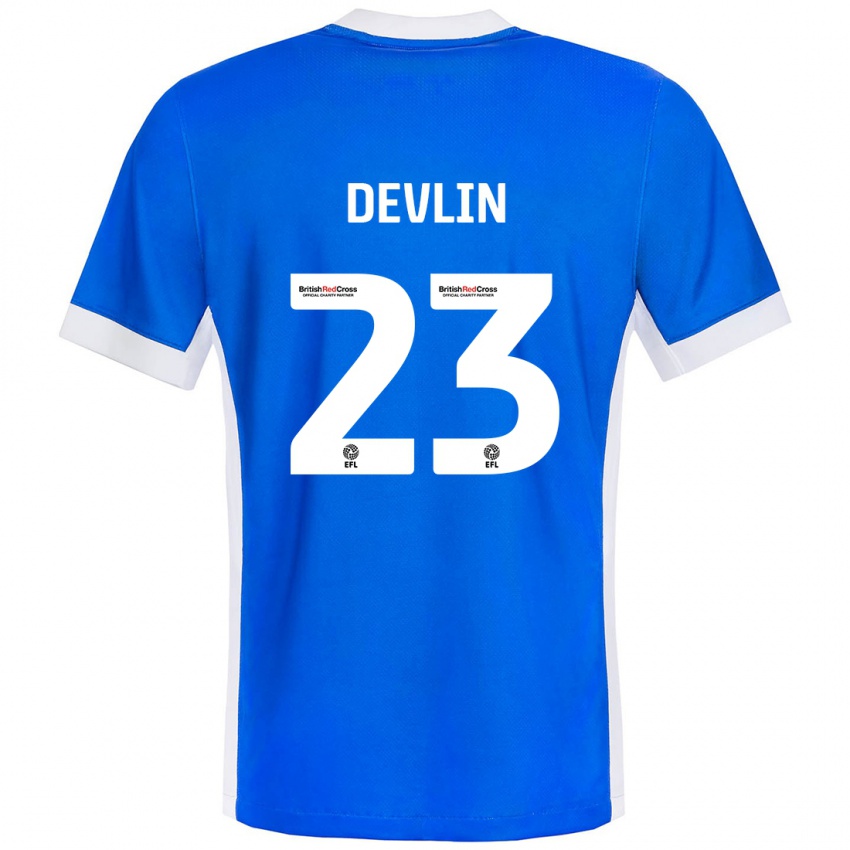 Femme Maillot Charlotte Devlin #23 Bleu Blanc Tenues Domicile 2024/25 T-Shirt Suisse