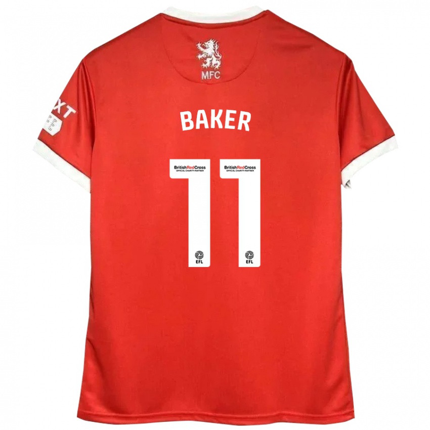 Damen Ella Baker #11 Rot Weiß Heimtrikot Trikot 2024/25 T-Shirt Schweiz