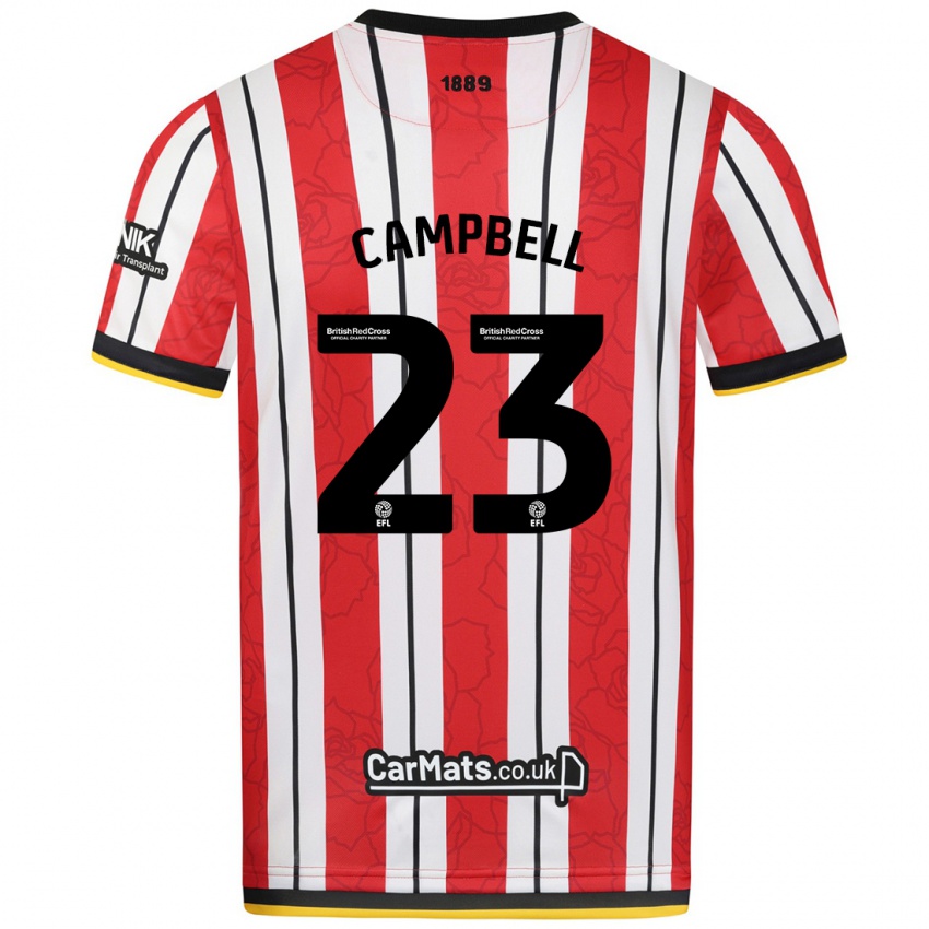 Damen Tyrese Campbell #23 Rot Weiße Streifen Heimtrikot Trikot 2024/25 T-Shirt Schweiz