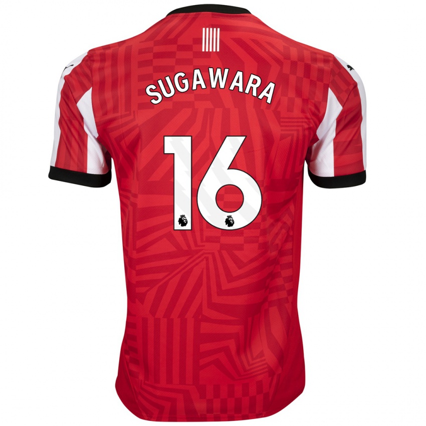 Damen Yukinari Sugawara #16 Rot Weiß Heimtrikot Trikot 2024/25 T-Shirt Schweiz