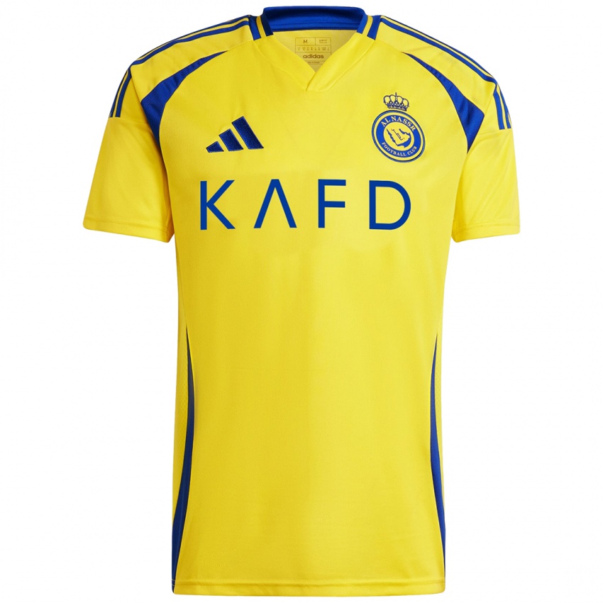 Femme Maillot Sultan Al-Ghannam #2 Jaune Bleu Tenues Domicile 2024/25 T-Shirt Suisse