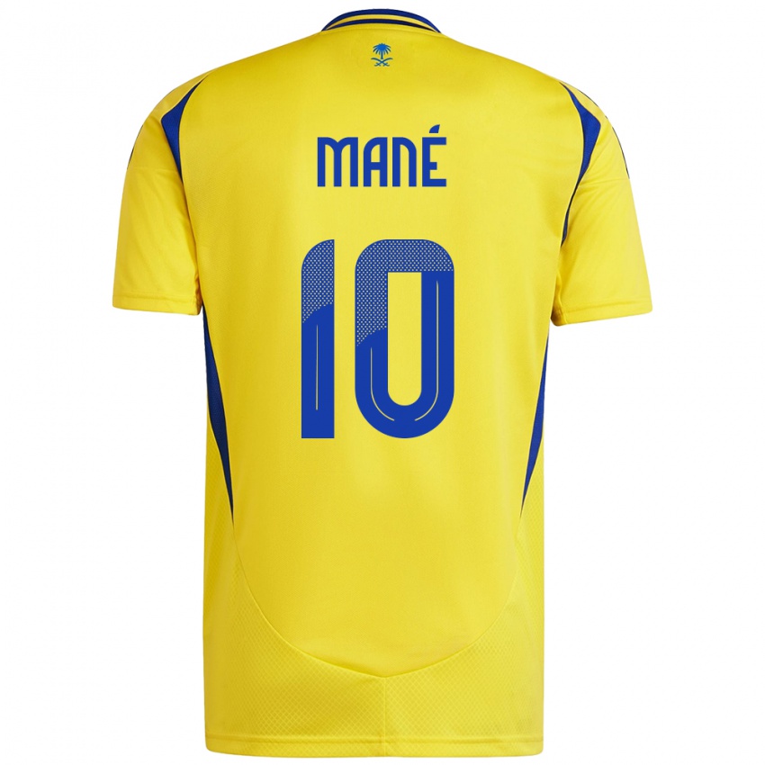 Femme Maillot Sadio Mane #10 Jaune Bleu Tenues Domicile 2024/25 T-Shirt Suisse