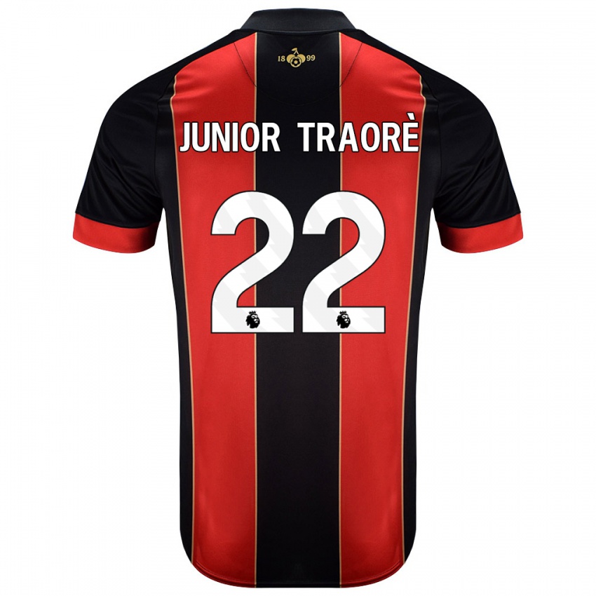 Femme Maillot Hamed Junior Traorè #22 Rouge Noir Tenues Domicile 2024/25 T-Shirt Suisse