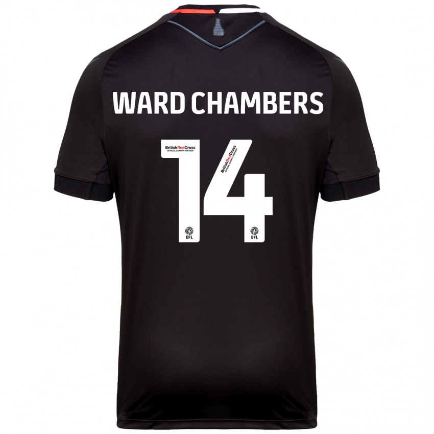 Femme Maillot Courtnay Ward-Chambers #14 Noir Tenues Extérieur 2024/25 T-Shirt Suisse