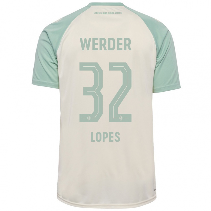 Damen Eugenio Lopes #32 Cremeweiß Hellgrün Auswärtstrikot Trikot 2024/25 T-Shirt Schweiz