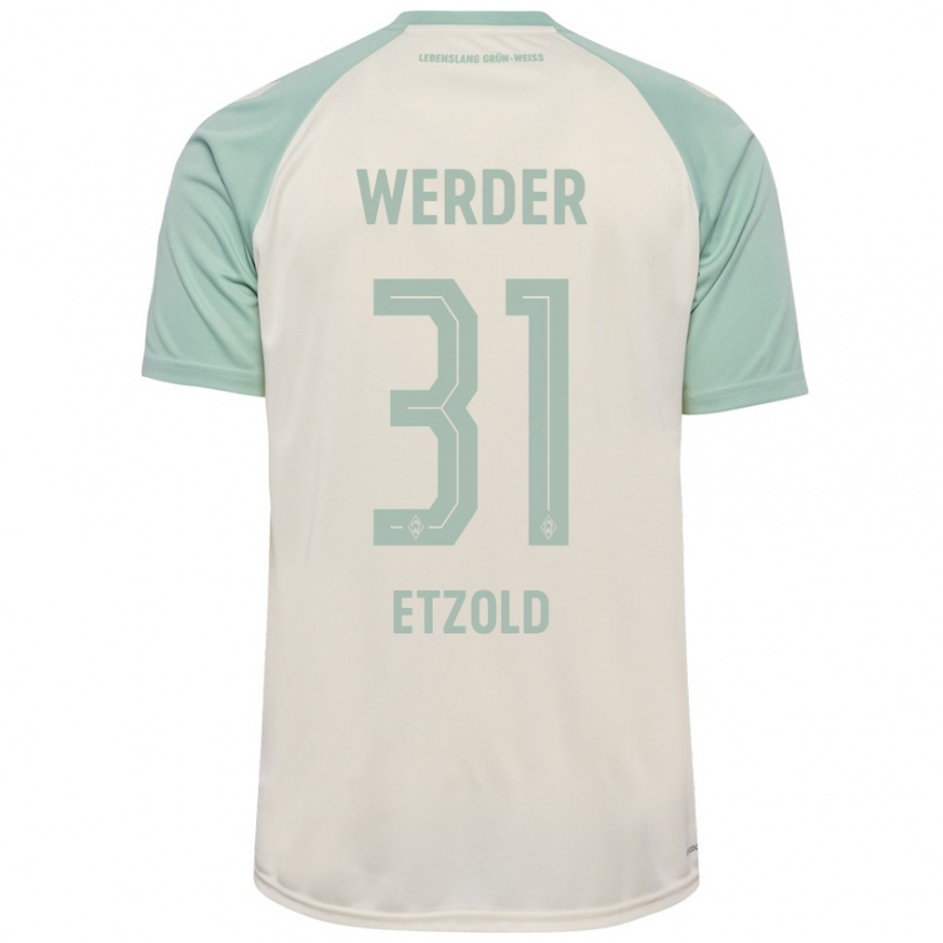 Damen Hannah Etzold #31 Cremeweiß Hellgrün Auswärtstrikot Trikot 2024/25 T-Shirt Schweiz