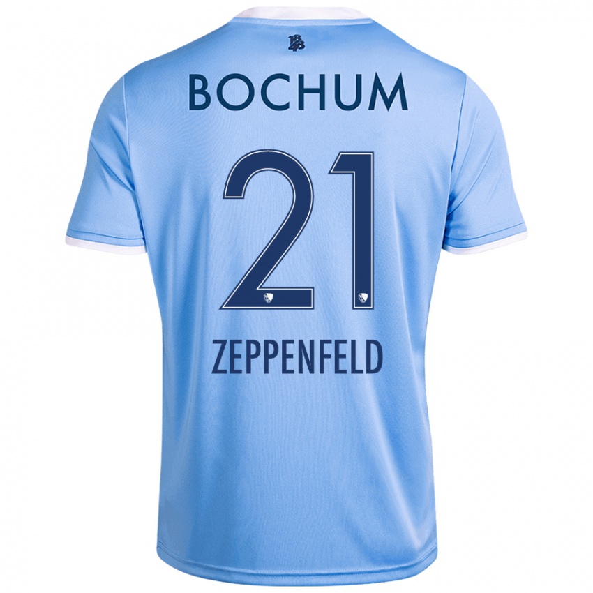 Damen Paul Zeppenfeld #21 Himmelblau Auswärtstrikot Trikot 2024/25 T-Shirt Schweiz