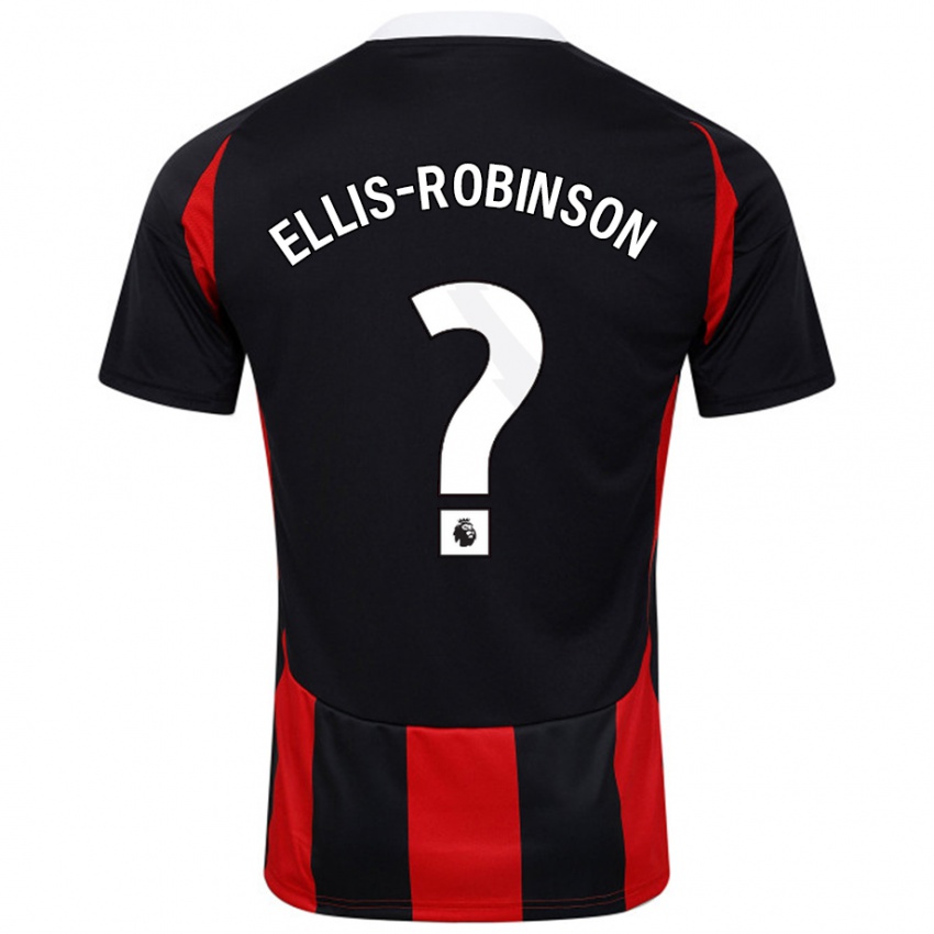 Damen Eddie Ellis-Robinson #0 Schwarz Rot Auswärtstrikot Trikot 2024/25 T-Shirt Schweiz