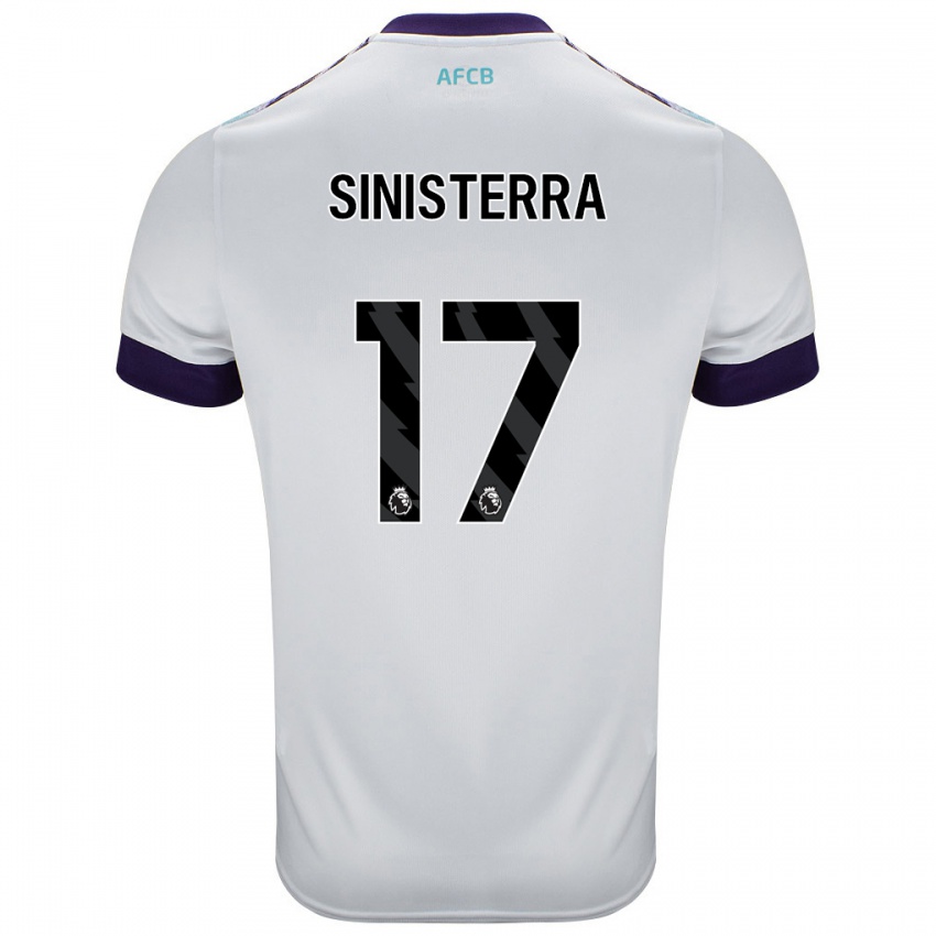 Femme Maillot Luis Sinisterra #17 Blanc Vert Violet Tenues Extérieur 2024/25 T-Shirt Suisse