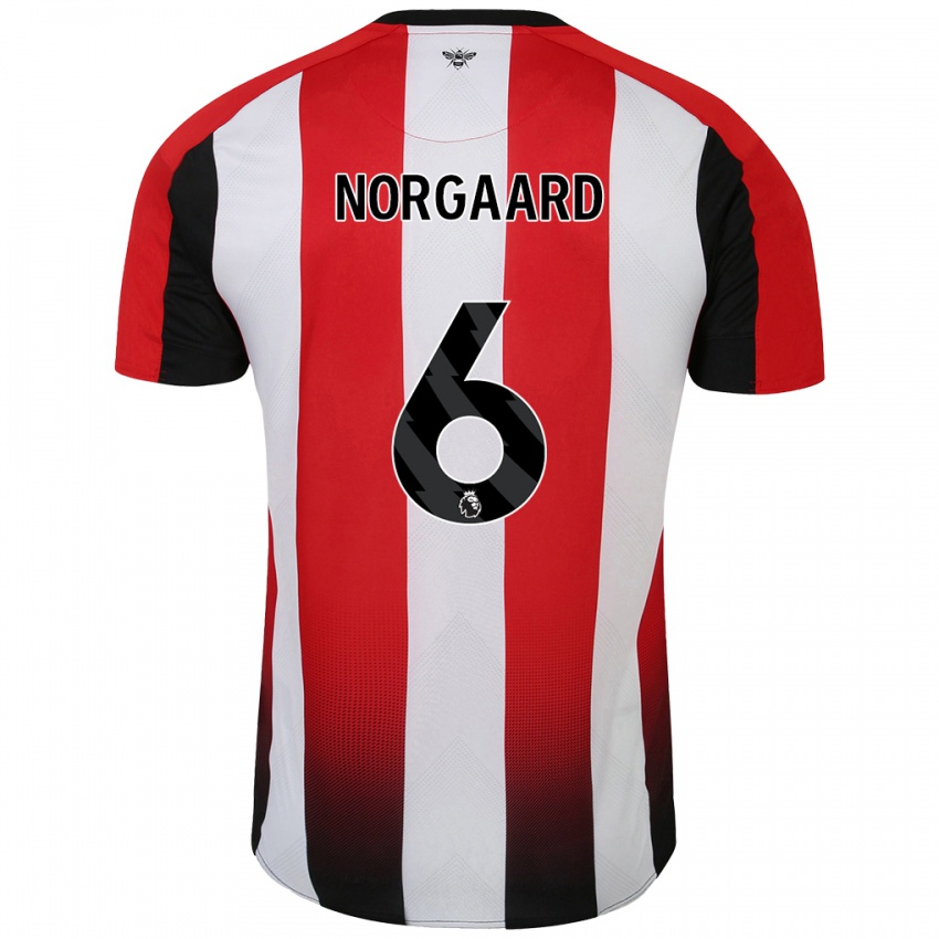 Kinder Christian Nørgaard #6 Rot Weiß Heimtrikot Trikot 2024/25 T-Shirt Schweiz