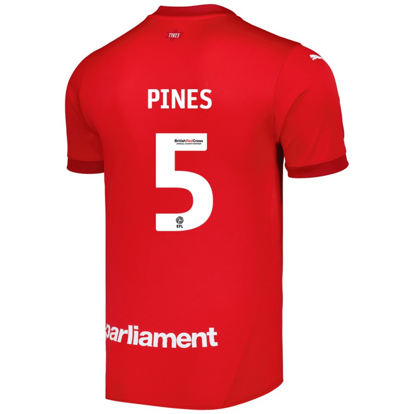 Kinder Donovan Pines #5 Rot Heimtrikot Trikot 2024/25 T-Shirt Schweiz