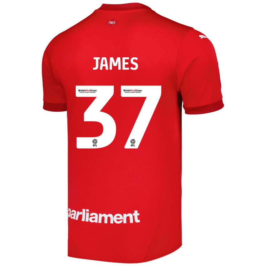 Kinder Nathan James #37 Rot Heimtrikot Trikot 2024/25 T-Shirt Schweiz