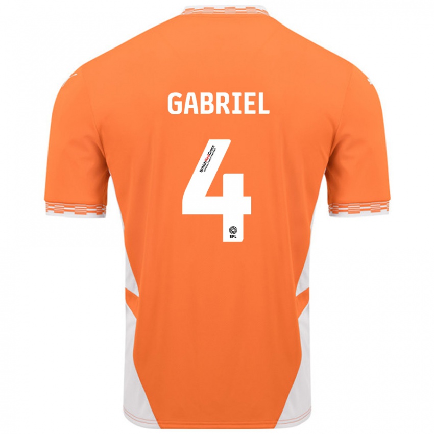 Kinder Jordan Lawrence-Gabriel #4 Orange Weiß Heimtrikot Trikot 2024/25 T-Shirt Schweiz