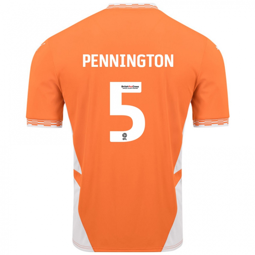 Kinder Matthew Pennington #5 Orange Weiß Heimtrikot Trikot 2024/25 T-Shirt Schweiz