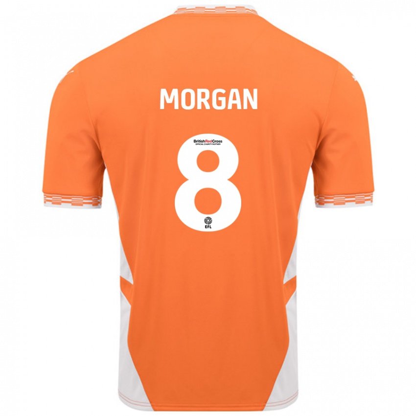 Kinder Albie Morgan #8 Orange Weiß Heimtrikot Trikot 2024/25 T-Shirt Schweiz