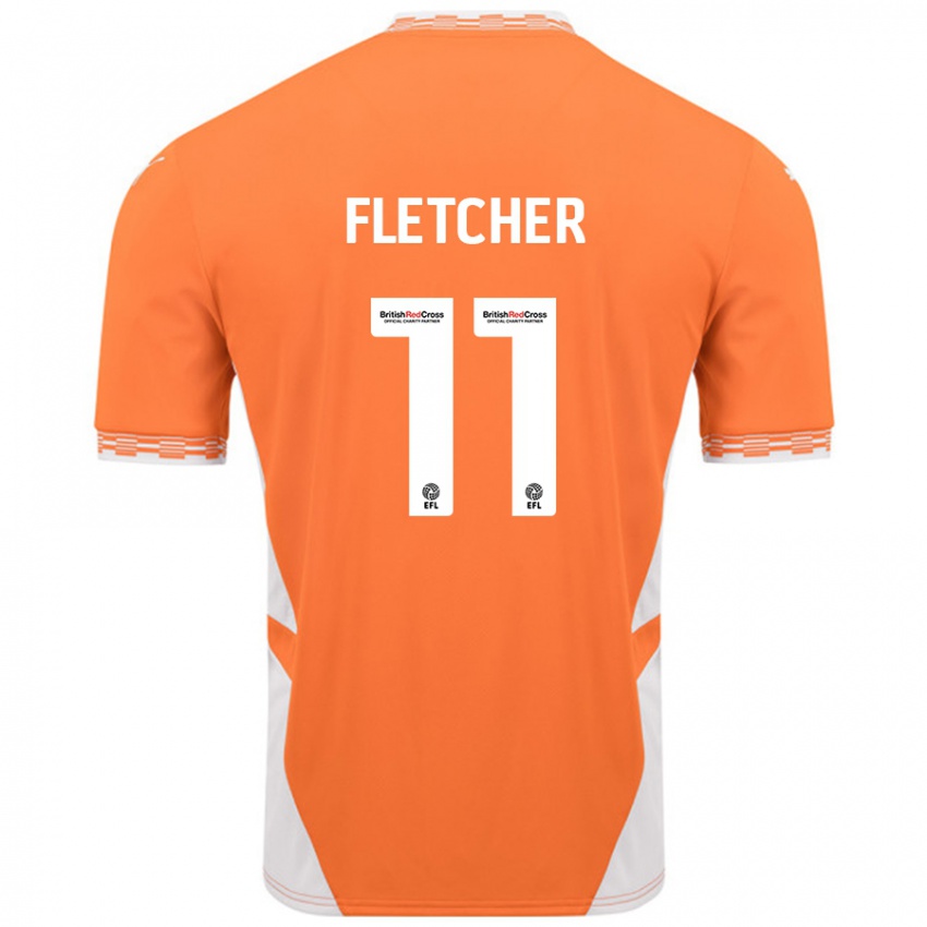 Kinder Ashley Fletcher #11 Orange Weiß Heimtrikot Trikot 2024/25 T-Shirt Schweiz