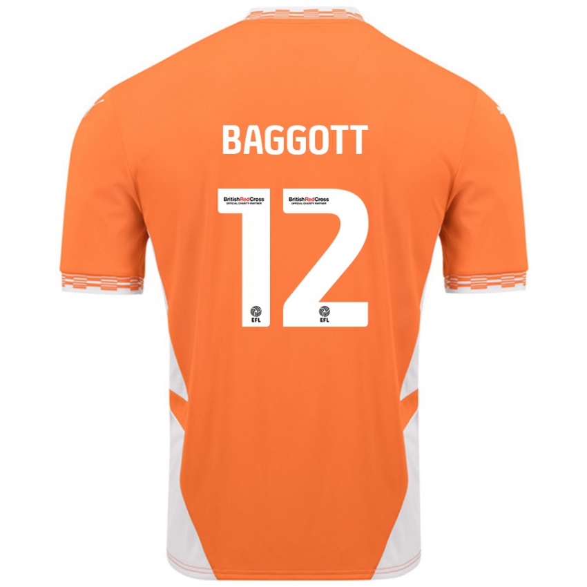 Kinder Elkan Baggott #12 Orange Weiß Heimtrikot Trikot 2024/25 T-Shirt Schweiz