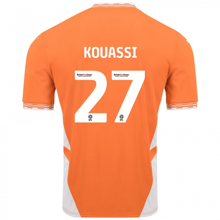 Kinder Kylian Kouassi #27 Orange Weiß Heimtrikot Trikot 2024/25 T-Shirt Schweiz