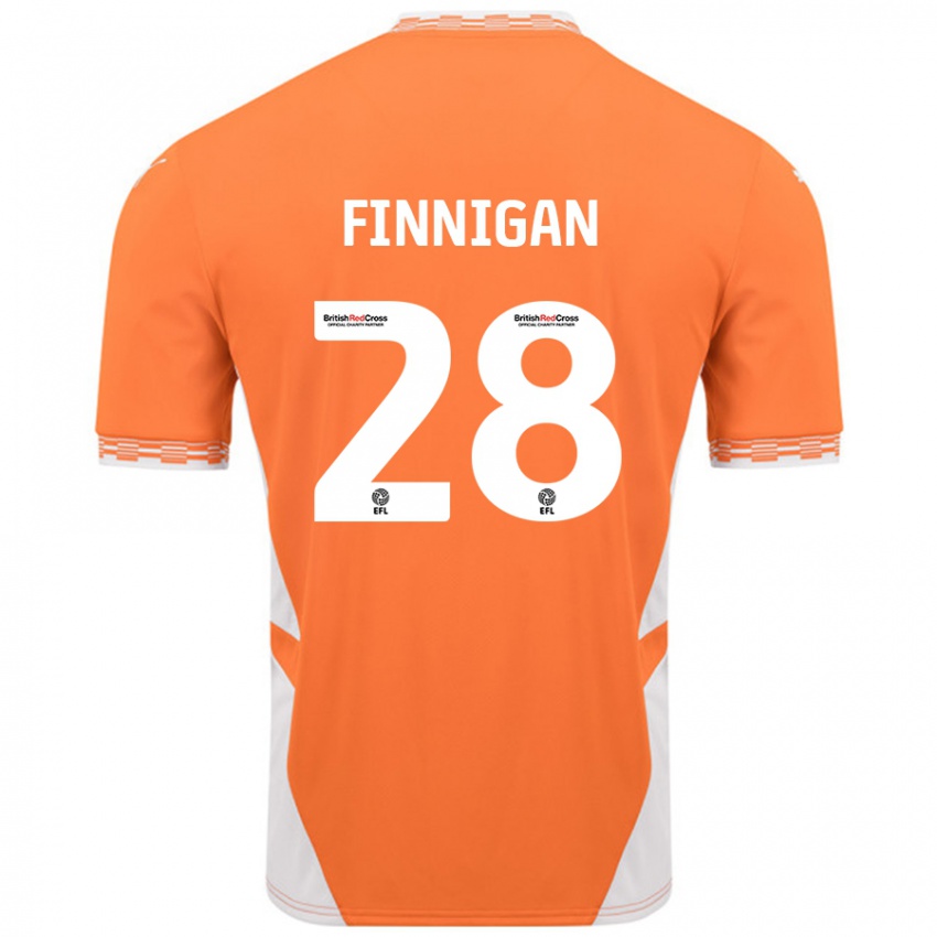 Kinder Ryan Finnigan #28 Orange Weiß Heimtrikot Trikot 2024/25 T-Shirt Schweiz