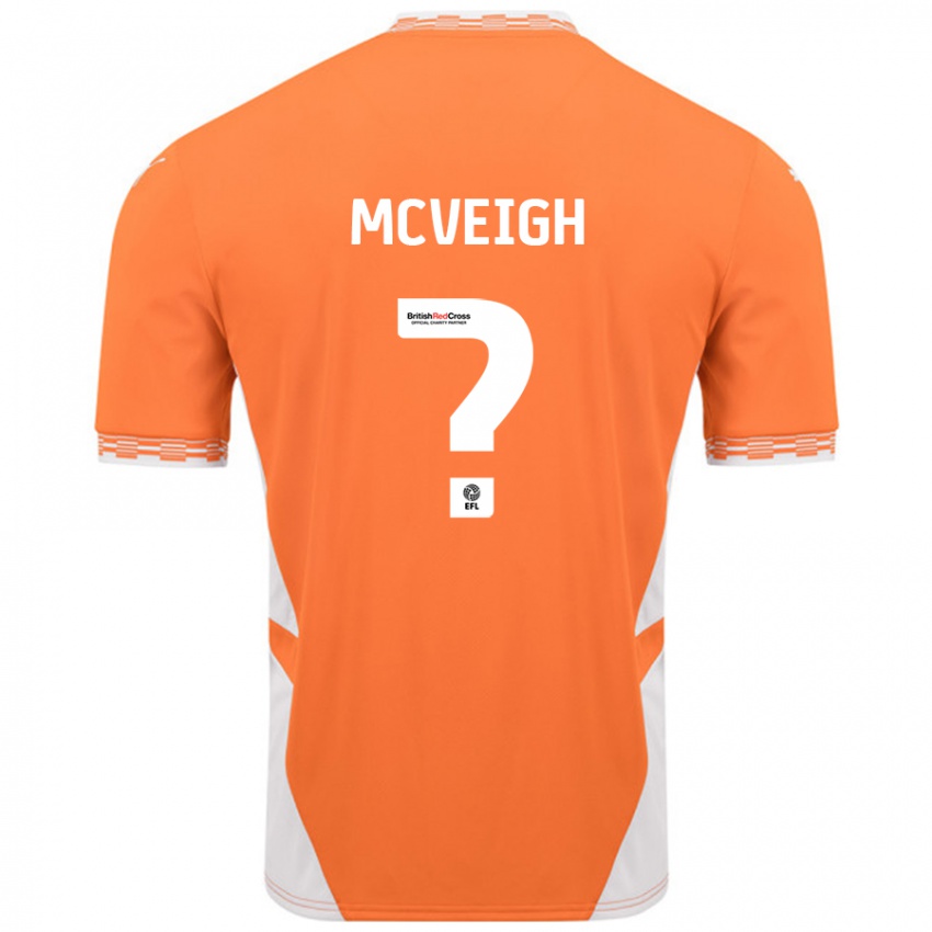 Kinder Conor Mcveigh #0 Orange Weiß Heimtrikot Trikot 2024/25 T-Shirt Schweiz